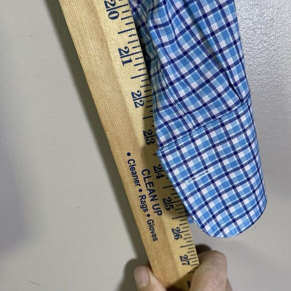 Peter Millar Crown Finish Shirt Mens XL Check Plaid Button Up Flannel Dress - Picture 11 of 13